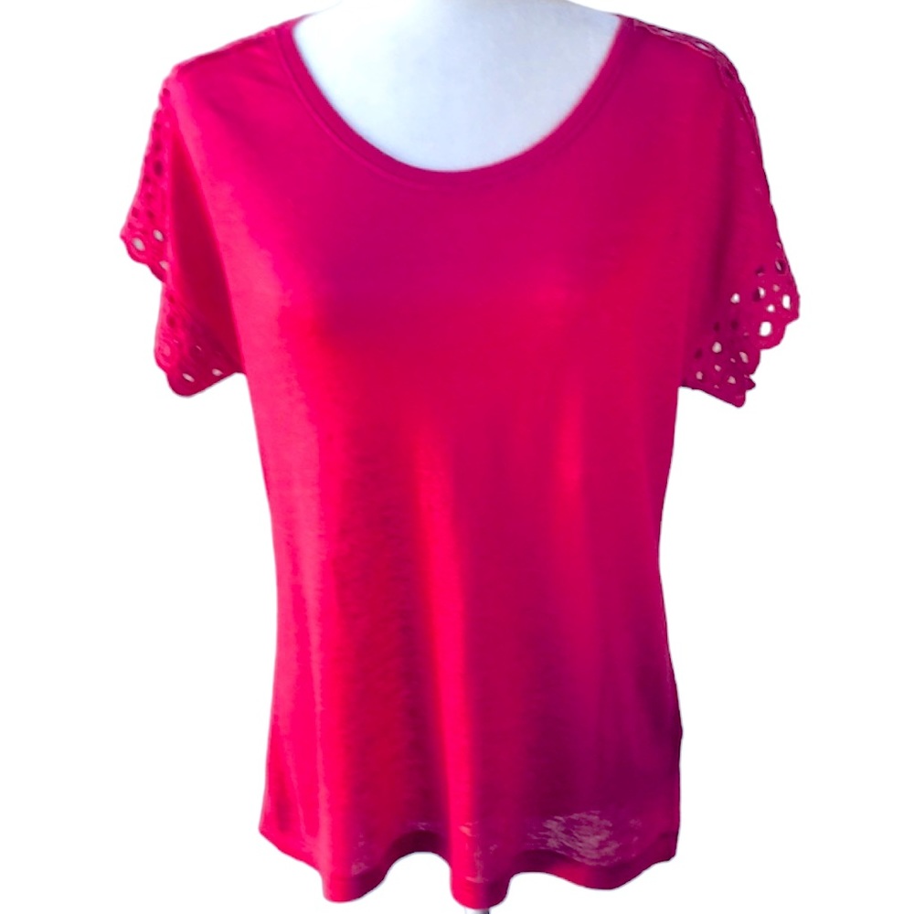 Gerard Darel Paris Linen Top Sleeve Detail Sz 2